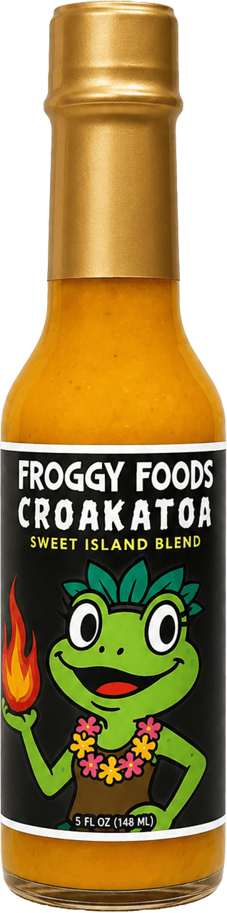 Froggy Foods hot sauce bottle