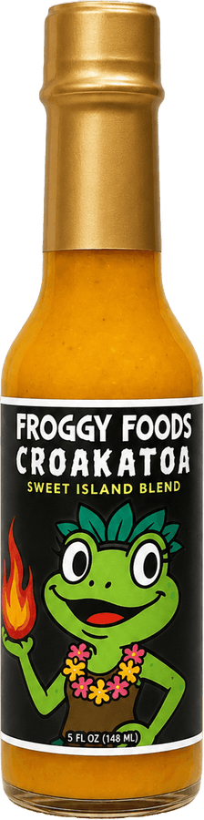 Froggy Foods hot sauce bottle