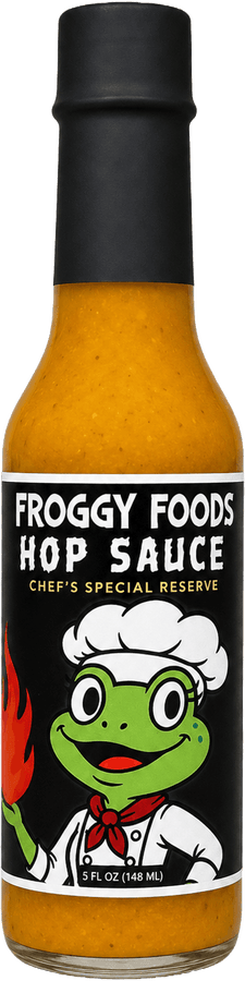 Froggy Foods hot sauce bottle