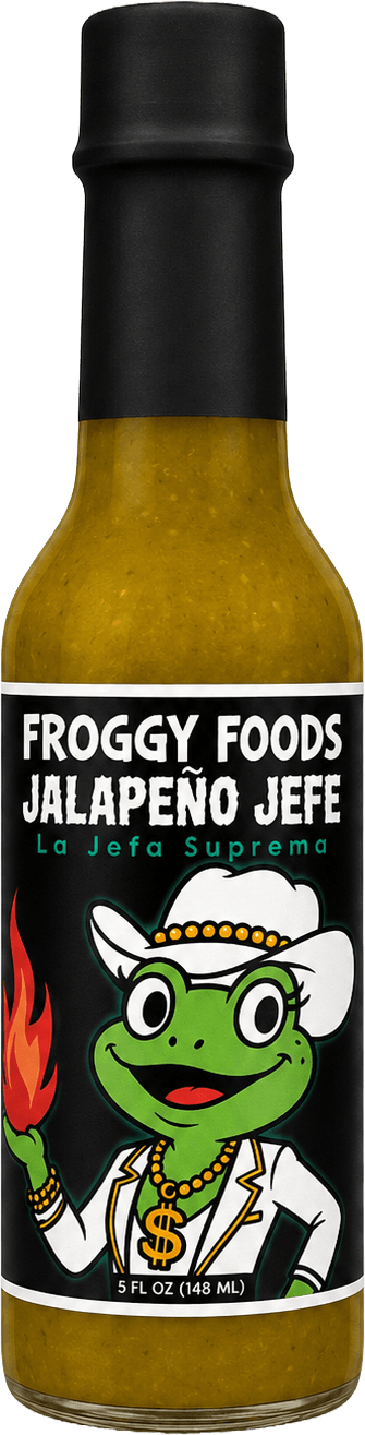 Froggy Foods hot sauce bottle