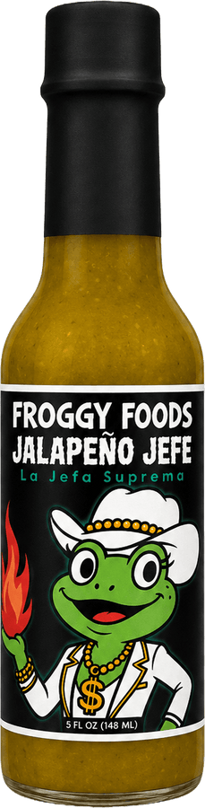 Froggy Foods hot sauce bottle