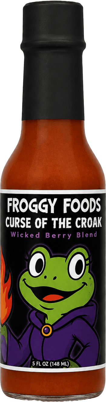 Froggy Foods hot sauce bottle