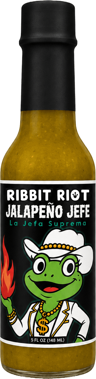 Ribbit Riot hot sauce bottle